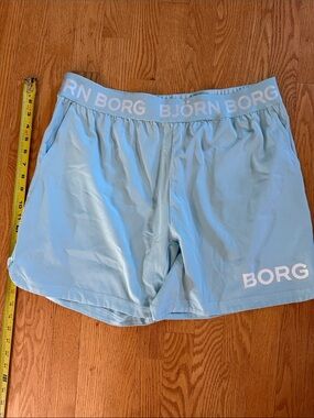 Bjorn Borg Men's Sky Blue Athletic Shorts with Branded Waistband